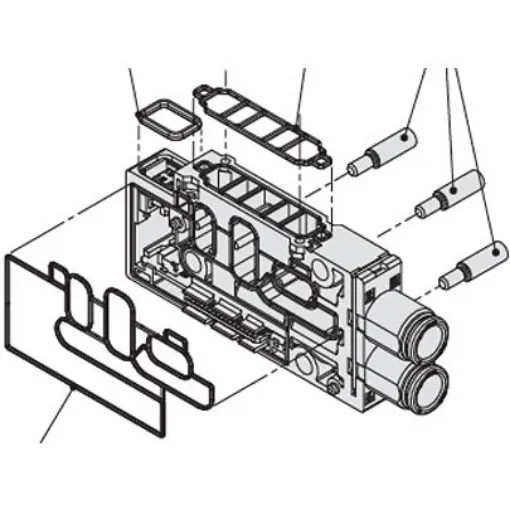 SMC JSY31M series One-Touch Fitting 6 mm Manifold Block for use with JSY3000 Series, JSY31M-2P-1SA-C6 product image