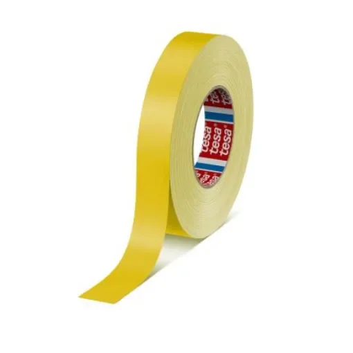 Tesa 04651-00520-00 Cloth Tape, 50m x 25mm, Yellow, Acrylic Coated Finish product image