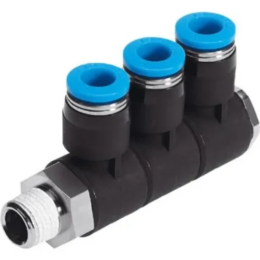 Festo QSLV3 Series Threaded-to-Tube, NPT 1/2 Male to 1/2 in, Threaded-to-Tube Connection Style, 190787 - QSLV3-1/2-1/2-U product image