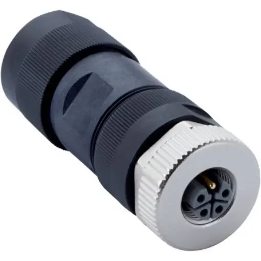 SICK Connector, 4 Contacts, Side Mount, M12 Connector, Plug, Female, IP67, YF12PA5 Series - YF12PA5-0003S0003L product image