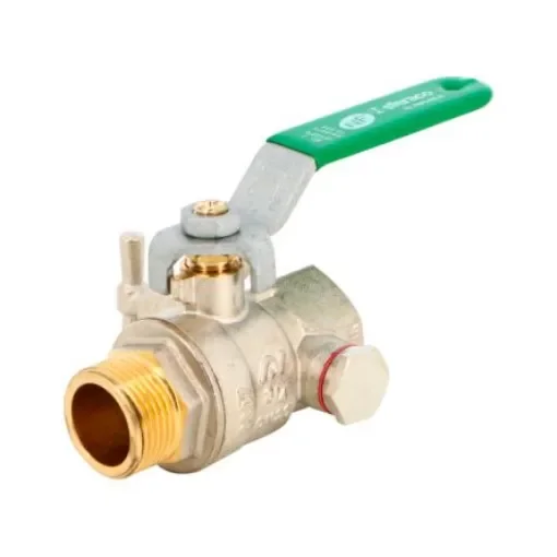 Sferaco Nickel Plated Brass Ball Valve, Ball Valve, Threaded, BSP 1in, 40bar Operating Pressure - 549006 product image