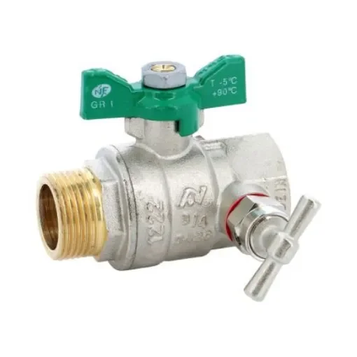 Sferaco Nickel Plated Brass Ball Valve, Ball Valve, Threaded, BSP 1in, 40bar Operating Pressure - 550006 product image