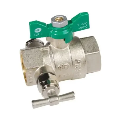 Sferaco Nickel Plated Brass Ball Valve, Ball Valve, Threaded, BSP 1in, 40bar Operating Pressure - 526006 product image