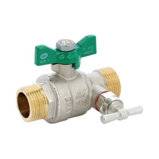 Sferaco Nickel Plated Brass Ball Valve, Ball Valve, Threaded, BSP 1in, 40bar Operating Pressure - 545006 product image
