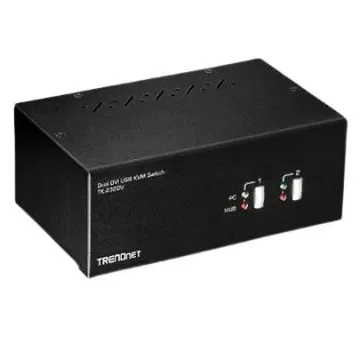 Trendnet 2 Port Dual Monitor USB DVI KVM Switch, 3.5 mm Jack 2048 x 1536 Maximum Resolution - TK-232DV product image