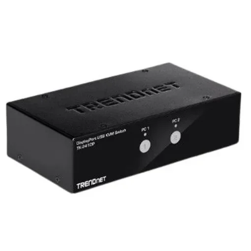 Trendnet 2 Port Dual Monitor USB DisplayPort KVM Switch, 3.5 mm Jack 3840 x 2160 Maximum Resolution - TK-241DP product image