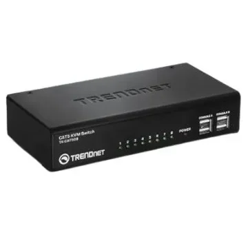 Trendnet 8 Port 8 PS/2, USB VGA KVM Switch, 1600 x 1200 Maximum Resolution - TK-CAT508 product image
