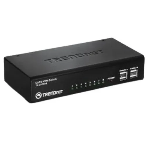 Trendnet 8 Port 8 PS/2, USB VGA KVM Switch, 1600 x 1200 Maximum Resolution - TK-CAT508 product image