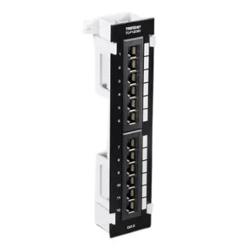 Trendnet TC Series Cat5e, Cat6 12 Port RJ45 Patch Panel Unshielded 253mm Black, White - TC-P12C6V product image