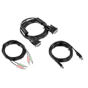 Trendnet Male 3.5 mm Jack, DVI-I, USB A to Male 3.5 mm Jack, DVI-I, USB B KVM Cable - TK-CD10 product image