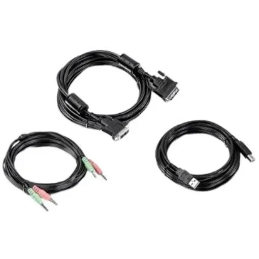 Trendnet Male 3.5 mm Jack, DVI-I, USB A to Male 3.5 mm Jack, DVI-I, USB B KVM Cable - TK-CD15 product image