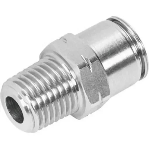Festo CRQS Series Push-in Fitting, NPTF 1/2 Male to 1/2 in, Threaded-to-Tube Connection Style, 565325 - CRQS-1/2-1/2-U product image