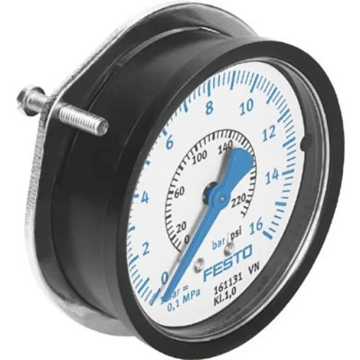 Festo G 1/4 Analogue Pressure Gauge 16bar Panel 63mm Outside Diameter - PAGN-P-63-1.6M-G14-1 product image