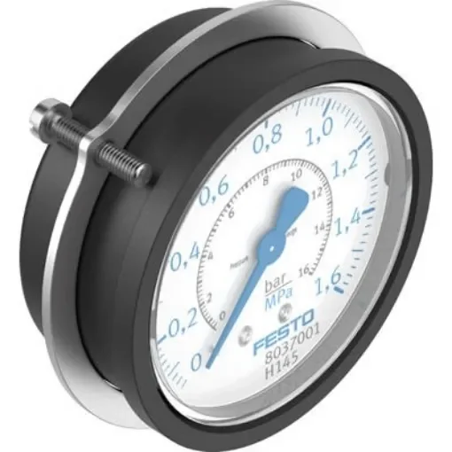 Festo G 1/4 Analogue Pressure Gauge 16bar Panel 63mm Outside Diameter - PAGN-P-63-1.6M-G14 product image