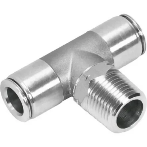 Festo CRQST Series Push-in Fitting, NPTF 1/8 Male to 1/4 in, Threaded-to-Tube Connection Style, 565335 - CRQST-1/8-1/4-U product image