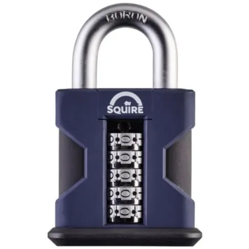 Squire Padlock Weatherproof Steel Padlock, 10mm Shackle, 55mm Body - SS50/COMBI product image