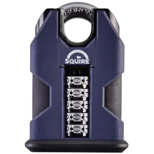 Squire Padlock Weatherproof Steel Padlock, 10mm Shackle, 55mm Body - SS50C/COMBI product image