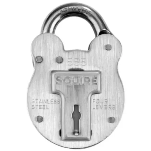 Squire Padlock Weatherproof Steel Padlock, 8mm Shackle, 51mm Body - 555 product image