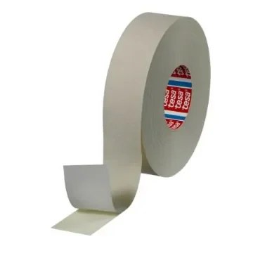 Tesa 04974 White Double Sided Tape, 0.38mm Thick, Steel - 5 N/cm, Cloth Backing - 04974-00086-00 product image