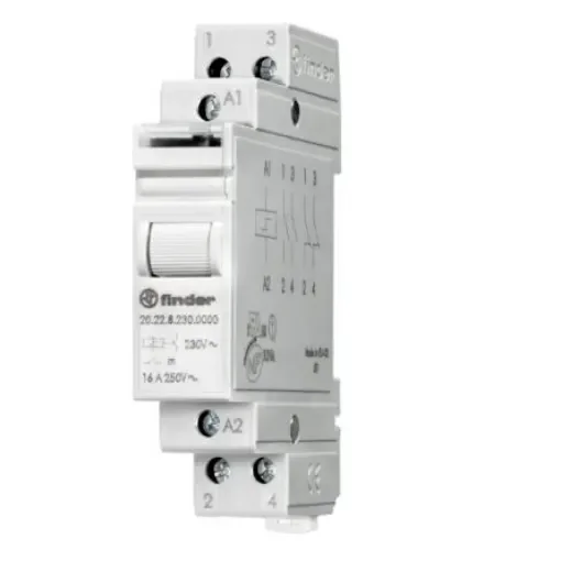 Finder DIN Rail Modular Step Relay, 230V Coil, 16A Switching Current, DPST - 20.22.8.230.4000 product image