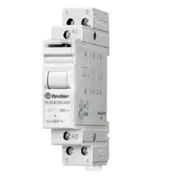 Finder DIN Rail Modular Step Relay, 24V Coil, 16A Switching Current, DPST - 20.22.9.024.4000 product image