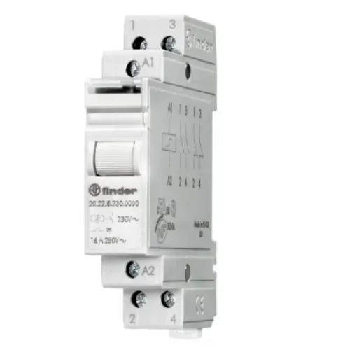 Finder DIN Rail Modular Step Relay, 12V Coil, 16A Switching Current, DPST - 20.28.8.012.4000 product image