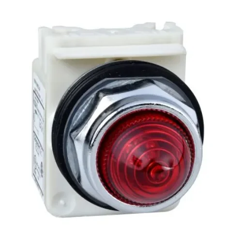 Schneider Electric, 9001K, Panel Mount Red LED Pilot Light, 30mm Cutout, IP66, Round, 48V - 9001KP36LRR9 product image