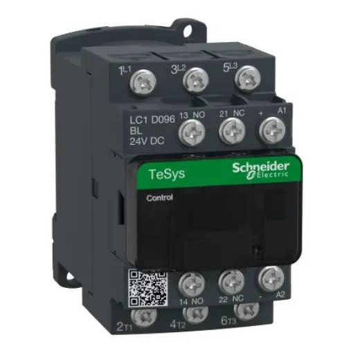Schneider Electric TeSys LC1D Contactor, 24 V dc Coil, 3-Pole, 9 A, 4 kW, 3 NO, 440 V - LC1D096BL product image