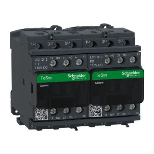 Schneider Electric TeSys LC2D Contactor, 110 V dc Coil, 3-Pole, 25 A, 5.5 kW, 1 NO + 1 NC, 690 V - LC2D12FD product image