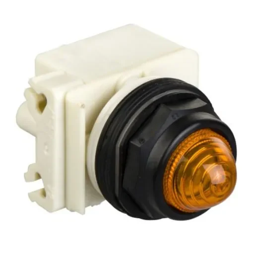 Schneider Electric, 9001SK, Panel Mount Amber LED Pilot Light, 30mm Cutout, IP66, Round, 28V - 9001SKP35LYA9 product image