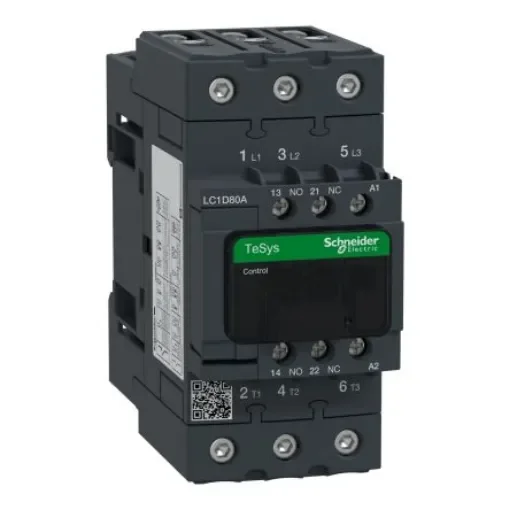 Schneider Electric TeSys LC1D Contactor, 440 V ac Coil, 3-Pole, 66 A, 37 kW, 3 NO, 440 V - LC1D80AR7 product image