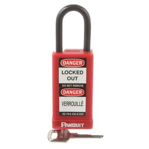 Panduit Red 1-Lock Aluminium, Steel Lockout Kit, 6.6mm Shackle - PSL-8-LB product image