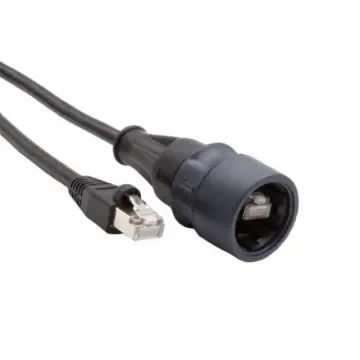 Bulgin6000, 5m Cat6a, Black RJ45 to Male RJ45 Male, Shielded Shielded, Terminated PVC Sheath - PXP6097/5M00 product image
