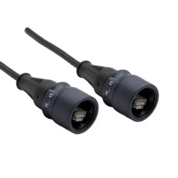 Bulgin6000, 3m Cat6a, Black RJ45 to Male RJ45 Male, Shielded Shielded, Terminated PVC Sheath - PXP6098/3M00 product image