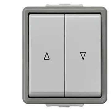 Siemens Grey Push Button Light Switch, 2 Way, 2 Gang, DELTA - 5TD4708 product image