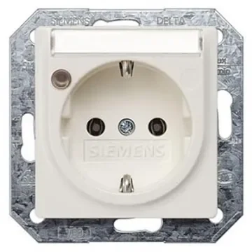 Siemens DELTA White 1 Gang Plug Socket, 16A, Schuko - 5UB1560 product image
