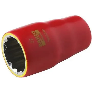 Bahco 1/2 in Drive 24mm Insulated Standard Socket, 12 point, VDE/1000V, 52 mm Overall Length - 7800DMV-24 product image