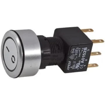 APEM Illuminated Push Button Switch, Latching, Panel Mount, 16mm Cutout, DPDT, Blue LED, 250V ac, IP65 - A1PCA1X250K403 product image