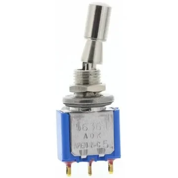 APEM Toggle Switch, Panel Mount, On-On, SPDT, Solder Lug Terminal, 30V dc - 5636ADBK2V product image