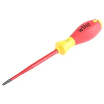 Wiha Slotted Insulated Screwdriver, 5,5 mm Tip, 125 mm Blade, VDE/1000V, 243 mm Overall - 35391 product image