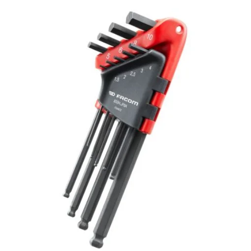 Facom 9 piece L Shape Metric Hex Key Set, 1.5 - 2 - 2.5 - 3 - 4 - 5 - 6 - 8 - 10mm - 83SH.JP9APF product image