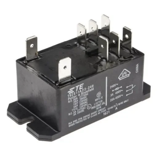 TE Connectivity Panel Mount Power Relay, 230V ac Coil, 30A Switching Current, DPDT - T92S11A22-240 8-1393211-7 product image