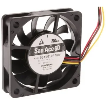 Sanyo Denki San Ace 9GA Series Axial Fan, 12 V dc, DC Operation, 9m³/h, 1.2W, 100mA Max, 60 x 60 x 15mm - 9GA0612P7H01 product image