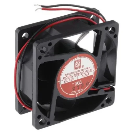 RS PRO Axial Fan, 60 V dc, DC Operation, 26cfm, 12W, 200mA Max, 60 x 60 x 25mm - 7873993 product image