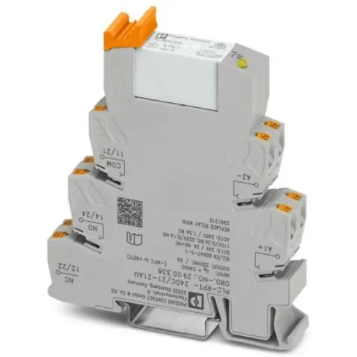 Phoenix Contact PLC-RPT- 24DC/21-21AU Series Interface Relay, DIN Rail Mount, 24V dc Coil, DPDT, 2-Pole - 2900338 product image