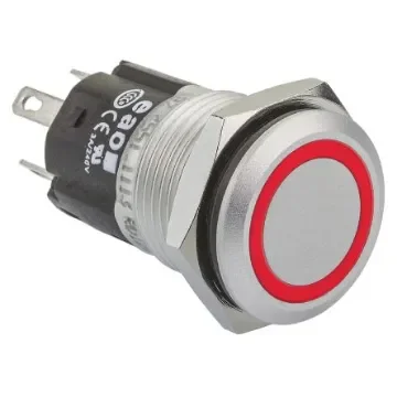 EAO 82 Series Illuminated Push Button Switch, Momentary, Panel Mount, 16mm Cutout, SPDT, Red LED, 240V, IP65, IP67 - 82-4551.1114 product image