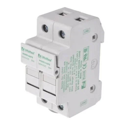Littelfuse 30A Rail Mount Fuse Holder for 10 x 38mm Fuse, 2P, 1kV - LPHV0002Z product image