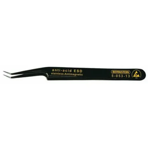 Bernstein 110 mm, Stainless Steel, Oblique, ESD Tweezers - 5-053-13 product image