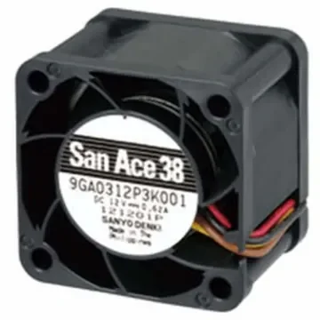 Sanyo Denki San Ace 9GA Series Axial Fan, 12 V dc, DC Operation, 36m³/h, 7.4W, 620mA Max, 38 x 38 x 28mm - 9GA0312P3K001 product image