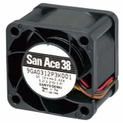 Sanyo Denki San Ace 9GA Series Axial Fan, 12 V dc, DC Operation, 36m³/h, 7.4W, 620mA Max, 38 x 38 x 28mm - 9GA0312P3K001 product image